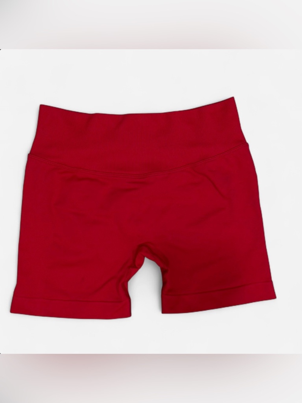 Women’s Red High-Waist Athletic Shorts
